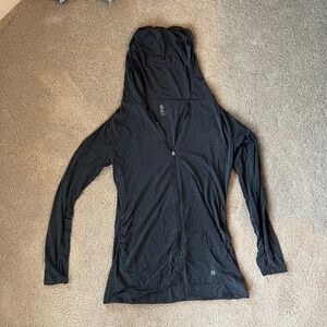 GAP Fit Maternity Zip Light Sweatshirt Dark Gray Size S